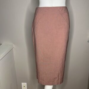 Alexander McQueen Sz 40 Red Check 100% Cotton Knee Length Pencil Skirt